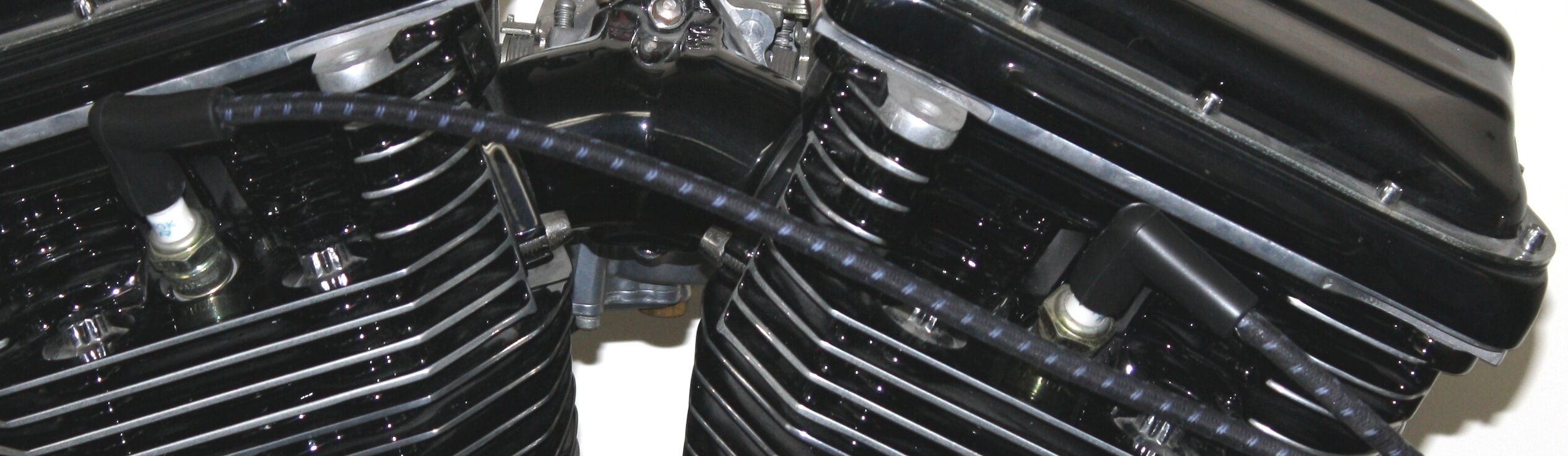 5/' Vintage Triumph harley cloth spark plug wire bobber chopper café engine bk gr